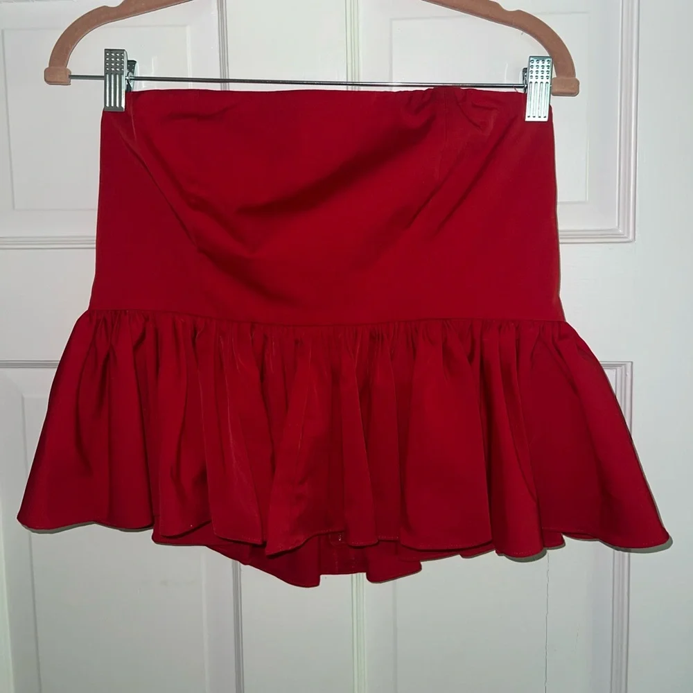 NWT J. Crew strapless taffeta peplum top red size 8 - Picture 5 of 7